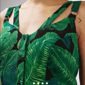 Topshop Palm Print Strappy Crop